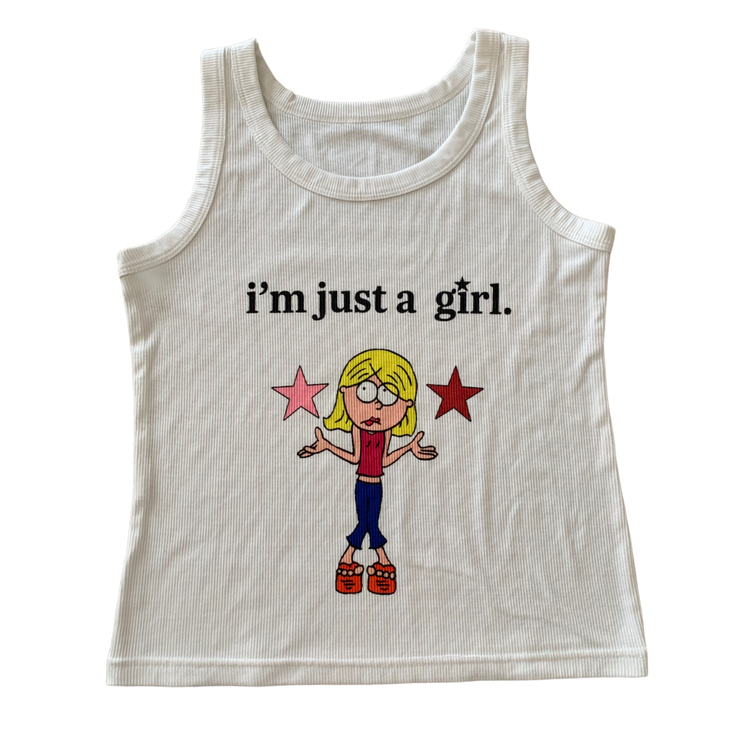 JUST A GIRL RIBBEDTANK